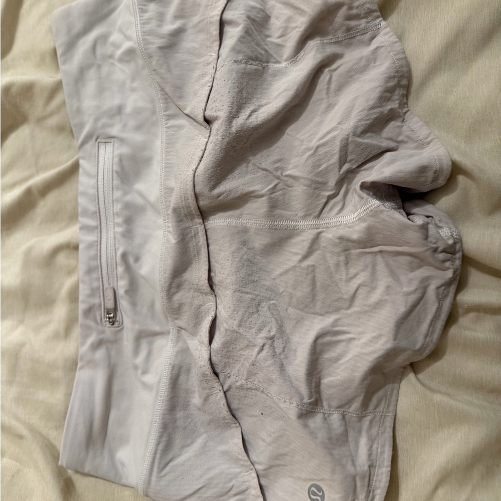 White lululemon Shorts with Side Zip Pocket